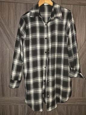 croft & barrow Black and White Plaid Shirt